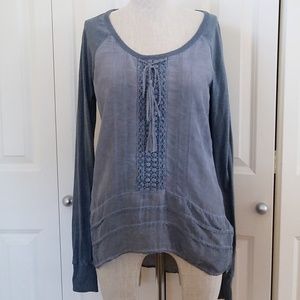 BUFFALO David Bitton Top Silk Boho Peasant XS